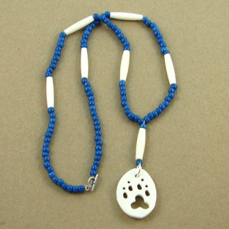 Bone Animal Cutout & Gemstone Beads Necklace