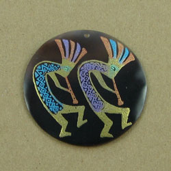 Shell Focal and Gemstone Chips Necklace: Kokopelli