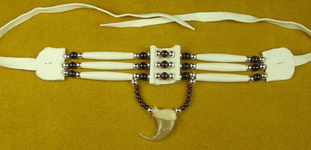 Three Strand Garnet & Wild Cat Claw Choker