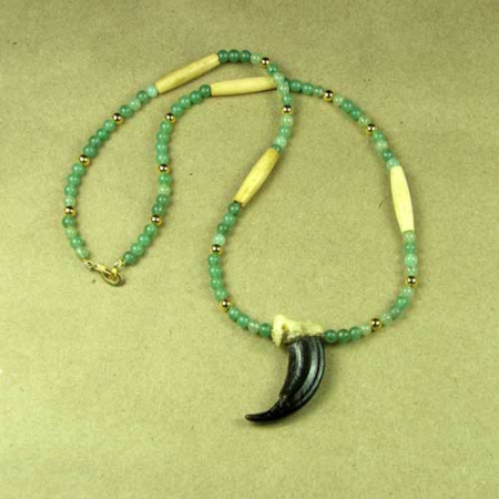 Alaskan Wolf Claw and Gemstones Necklace