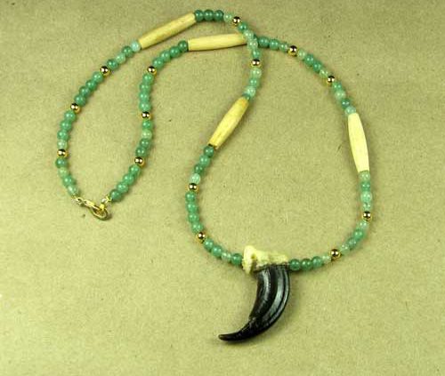 Alaskan Wolf Claw and Gemstones Necklace