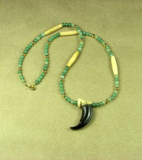 Alaskan Wolf Claw and Gemstones Necklace