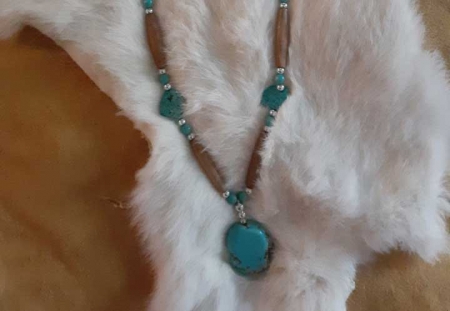 Turquoise Slab & Turquoise Nuggets Necklace