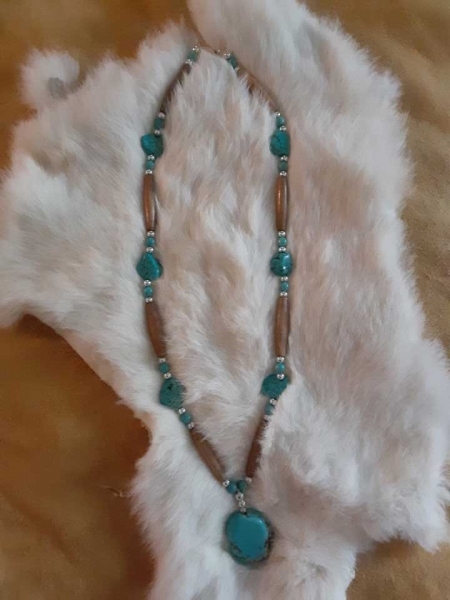 Turquoise Slab & Turquoise Nuggets Necklace