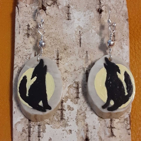 Deer Antler Earrings - Coyote